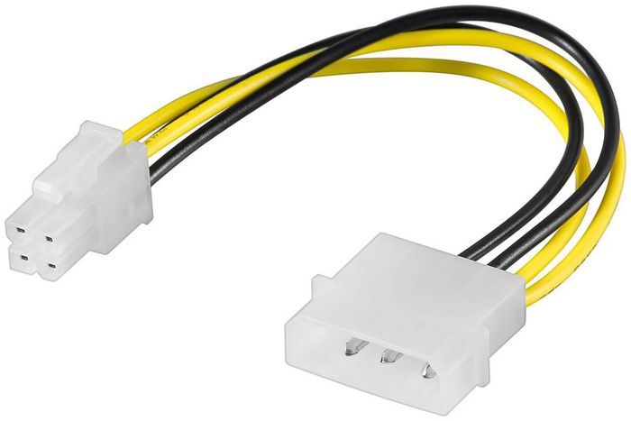 MicroConnect Internal power cable, 5.25 Male - P4 Male 16cm - W124469122