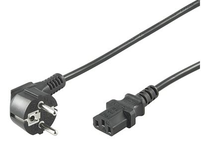 MicroConnect Power Cord 2m, Black, IEC320 Angled Connector - W124568876