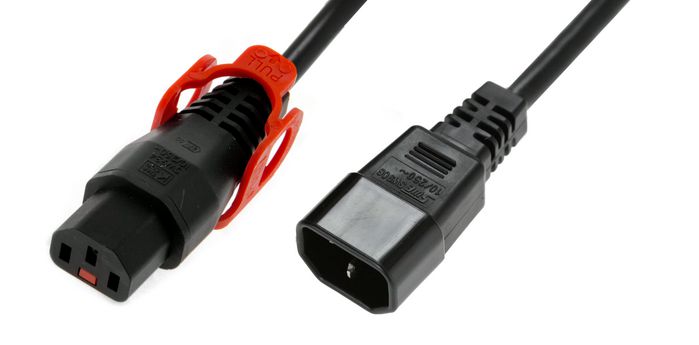 MicroConnect IEC LOCK+ C13 to C14 1.00mm2, 3m, Black - W124568794