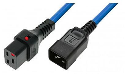 MicroConnect C19 IEC Lock to Male C20, 3m, Blue - W125268177