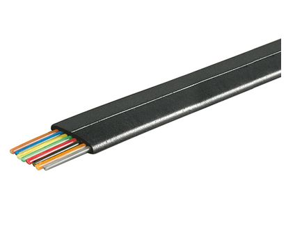 MicroConnect Telephone flat 8wires, 100m, Black, CCA - W124564421