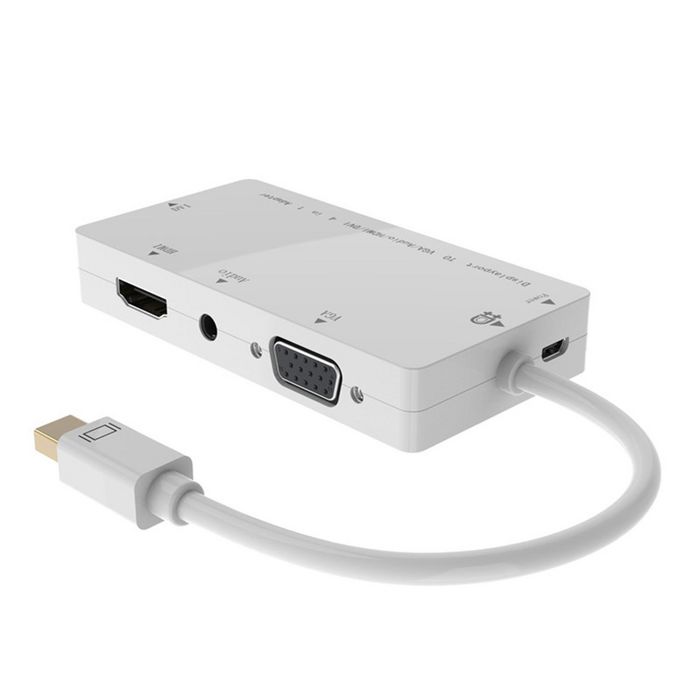 MicroConnect Mini DisplayPort 1.2 to DVI-I/HDMI/VGA/Audio Female adapter Cable - W124963409