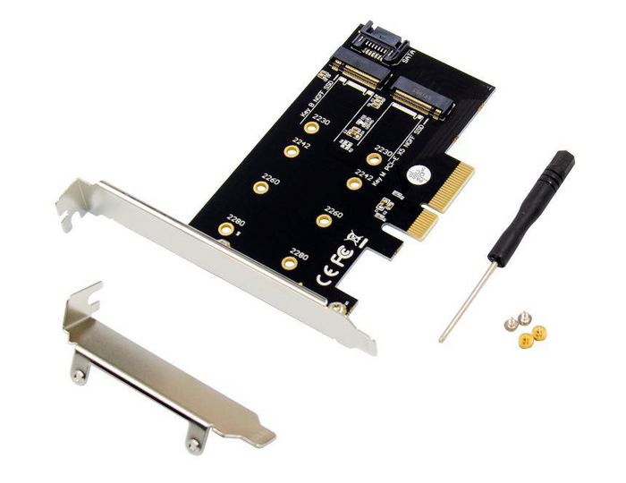 MicroConnect PCI-E X4 M.2 B & M Key NGFF SSD card - W125511609