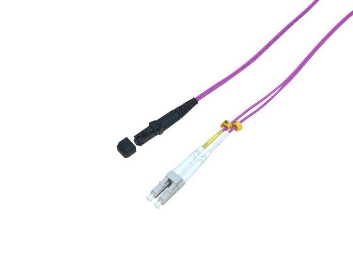 MicroConnect Optical Fibre Cable, LC-MTRJ, Multimode, Duplex, OM4 (Erica Violet), 0.5m - W124650464
