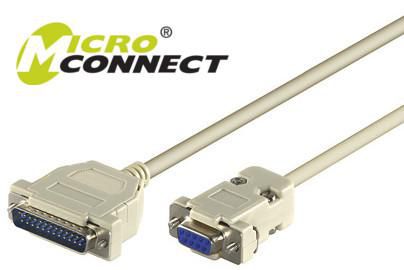 MicroConnect DB-9/DB-25, M/F, 3m - W125156158