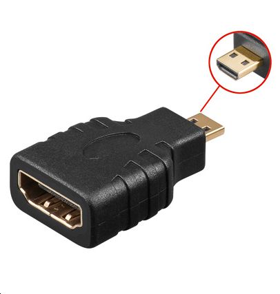 MicroConnect HDMI, 19 pin, Male - Micro HDMI, 19 pin, Female Adapter - W125255603