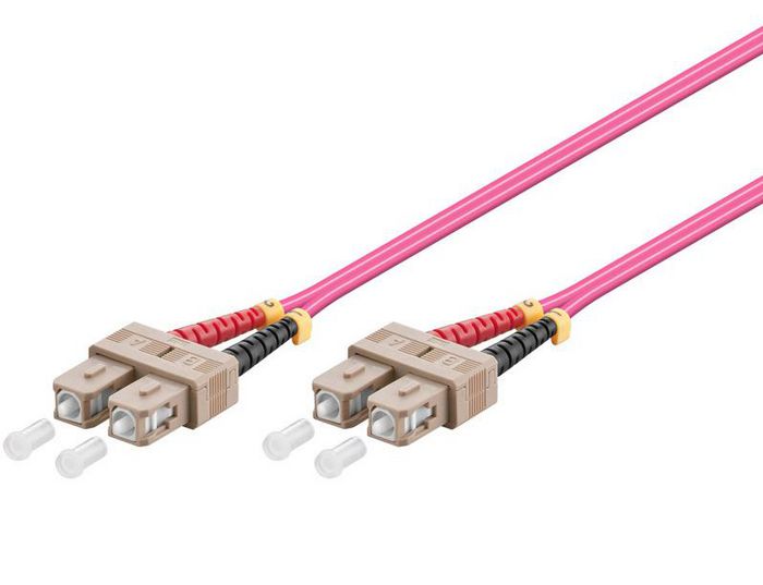 MicroConnect Optical Fibre Cable, SC-SC, Multimode, Duplex OM4 (Erica Violet), 0.5m - W124450389