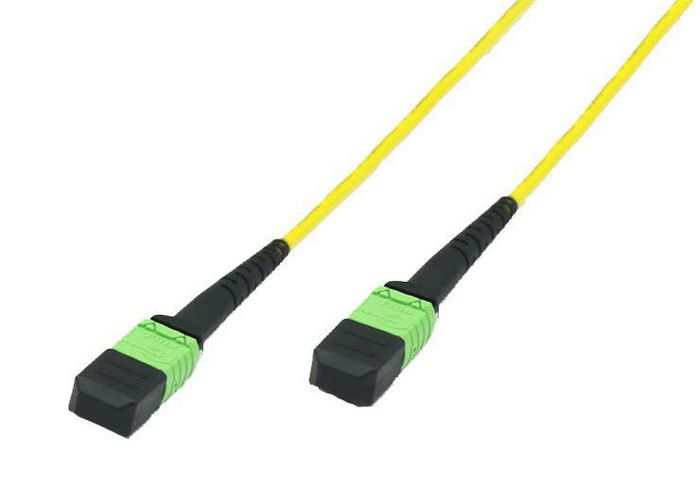 MicroConnect Optical Fibre Cable, MTP Female - MTP Female, Singlemode, 12 Fiber, Polarity B, Polishing : APC, OS2 (Yellow), 1m - W124793717