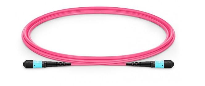 Lanview Optical Fibre Cable, MTP Female - MTP Female, Multimode, Polarity B, OM4 (Erica Violet), 1m - W126918124
