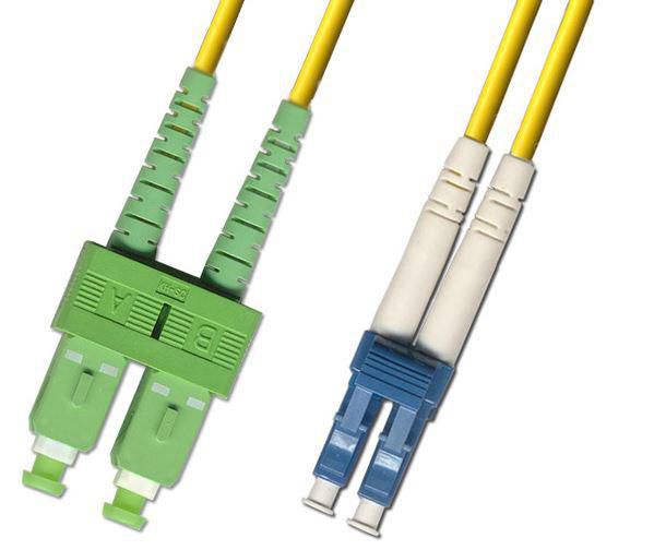MicroConnect Optical Fibre Cable, SC-LC, Singlemode, Duplex, OS2 (Yellow) 0.5m - W124650516