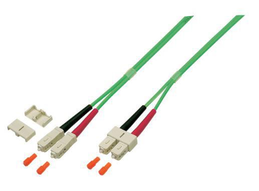 MicroConnect Optical Fibre Cable, SC-SC, Multimode, Duplex, OM5 (Lime Green) 0.5m - W124550551