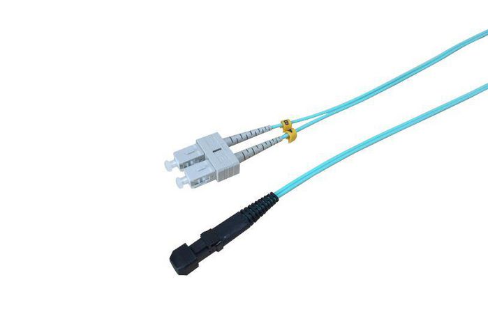 MicroConnect Optical Fibre Cable, MTRJ-SC, Multimode, Duplex, OM3 (Aqua Blue), 0.5m - W124350473
