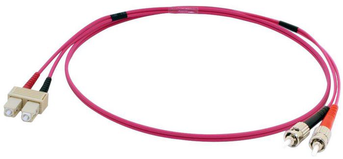 MicroConnect Optical Fibre Cable, ST-SC, Multimode, Duplex, OM4 (Erica Violet), 0.5m - W124550472