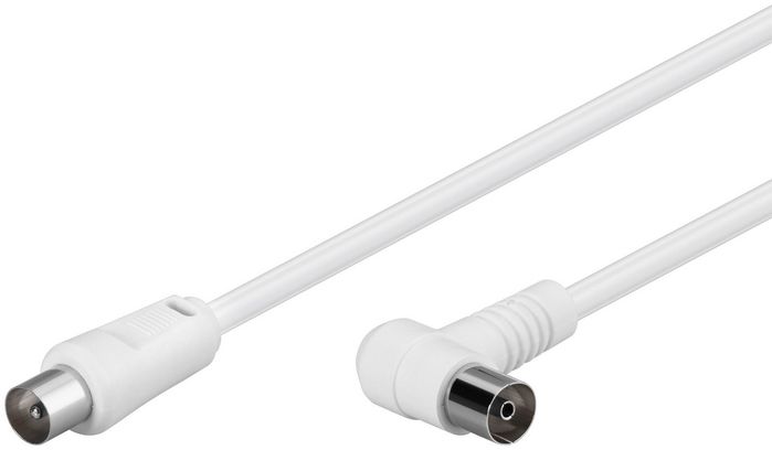 MicroConnect Coax Cable 1.5m White Angled - W124547801