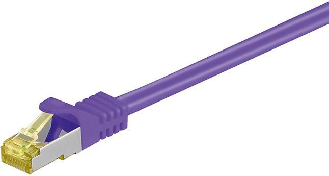 MicroConnect RJ45 Patch Cord S/FTP w. CAT 7 raw cable, 0.25m, Purple - W124774678