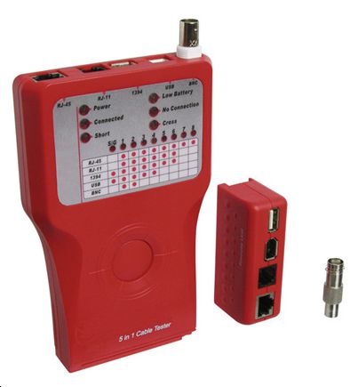 MicroConnect Network Tester f/ RJ11/12/45, USB, IEEE1394, BNC - W125282243