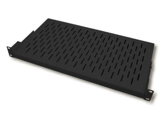 MicroConnect Shelf 19- 1U, Depth Adjustable Depth 250mm, Black Grey Adjustment 180-285mm, max. load 10 kg - W125246711