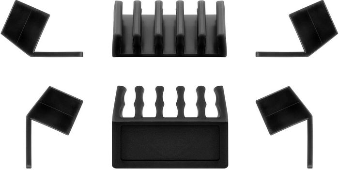 MicroConnect 5 slot, Black, 2 pcs, Adhesive - W125047058