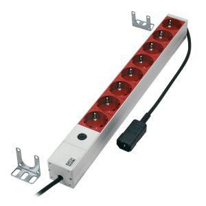MicroConnect 8-way Outlet strip, 19" 1U C14 To 8 x European cable, 2m - W124485850