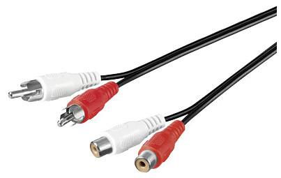 MicroConnect Stereo RCA Extension Cable; 2 x RCA male to RCA female, 10 m - W125244909