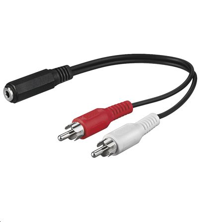 MicroConnect Audio adapter Cable; 3.5 mm female to RCA male, 0.2m - W124845209