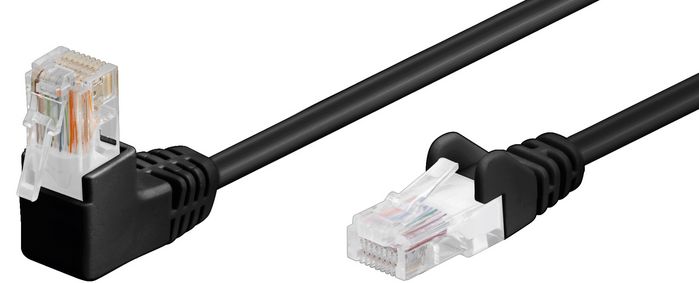 MicroConnect CAT5e U/UTP Network Cable 1 x 90° angled 0.25m, Black - W125091856