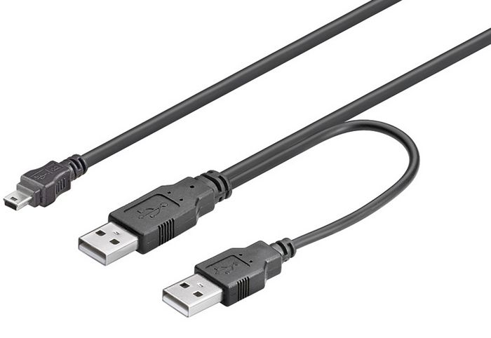 MicroConnect USB 2.0 Dual-Power Cable, 0.6m - W124777103