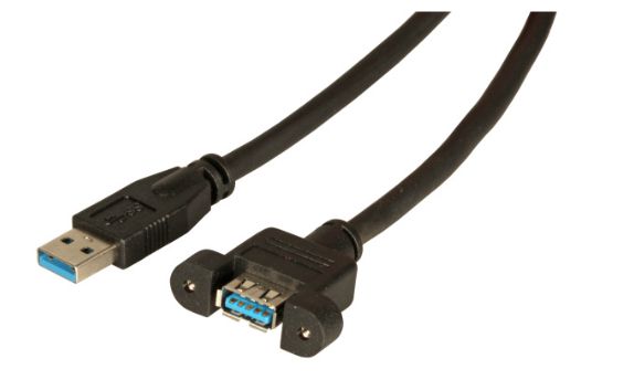 MicroConnect USB 3.0 Extension Cable with mounting jack, 1m - W125176676