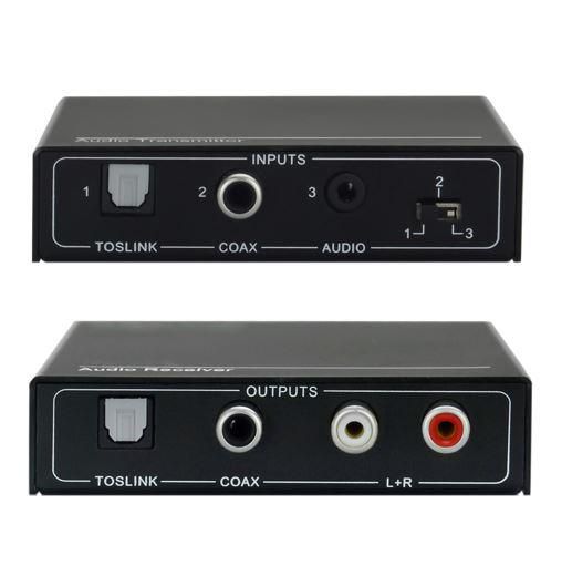 amx Convertisseur câble Coaxial ou fibre Optique à sortie RCA  stéréophonique, avec contrôle du volume et prise casque 3,5 mm.
