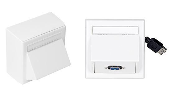 Vivolink Wall Connection Box USB3.0, White - W124978488