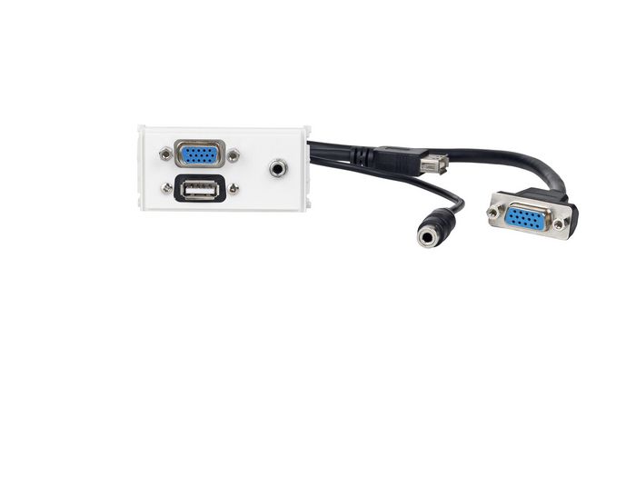 Vivolink Outlet Panel VGA + 3.5mm + USB2.0, White - W124386530