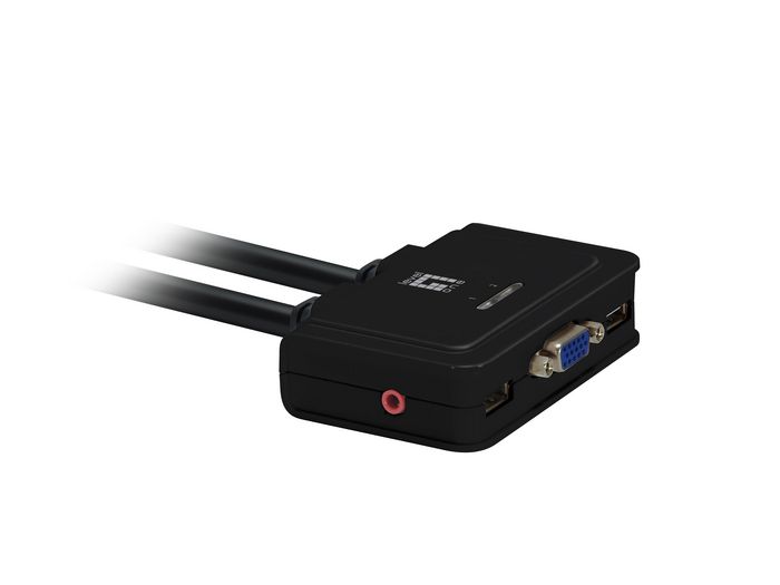 LevelOne 2-Port Cable KVM Switch, VGA, USB, Audio, 2048 x 1536px, 0.9m - W124690217