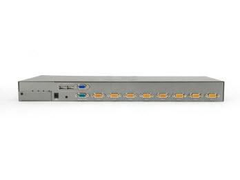 LevelOne 8-Port Combo KVM Switch, USB, VGA, 1920 x 1440px, 8 LEDs, 5~99 sec, 1U - W125259709