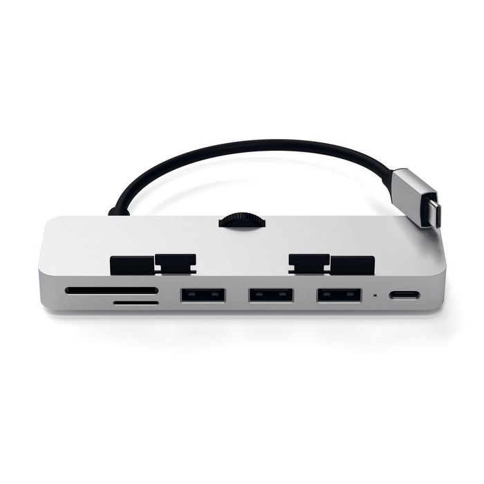 Satechi Aluminum Type-C clamp hub pro, USB-C, 3 x USB-A, Micro/SD card readers, Silver - W125799323