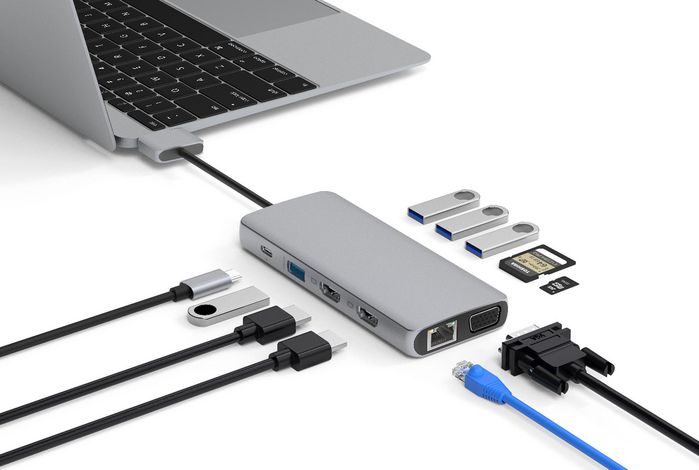 eSTUFF 12-in-1 Triple Display Multifunction USB-C Hub for MacBook Pro - W125805001