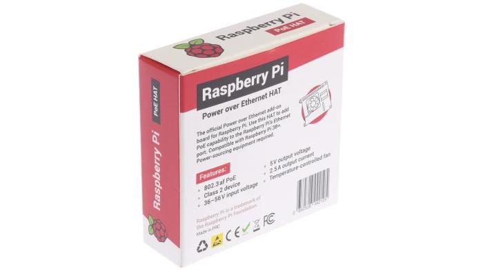 Raspberry Pi PoE HAT for Raspberry Pi 4 Model B/Pi 3 Model B+, 802.3af - W124991085