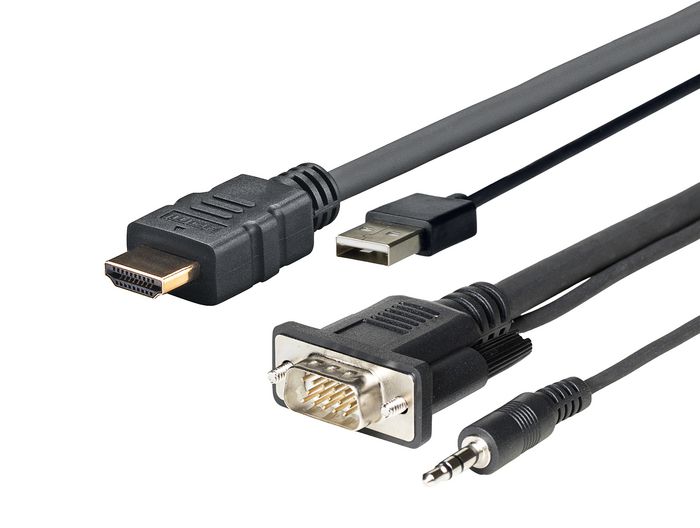 Vivolink HDMI+VGA+USB+3.5mm - HDMI+VGA+USB+3.5mm, 2.0m, Black - W124769073