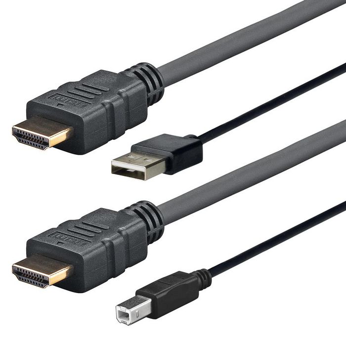 Vivolink HDMI+USB-A - HDMI+USB-B, 2.0m, Black - W124569127