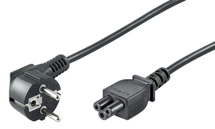 MicroConnect Power Cord Notebook 0.5m Black angled - W124469031
