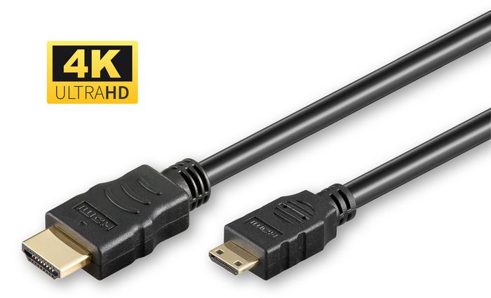 MicroConnect High Speed HDMI 2.0 A to HDMI Mini C cable, with ethernet 1m - W125836340
