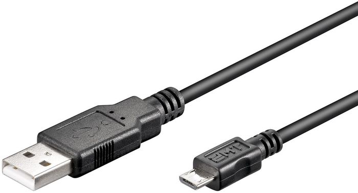 MicroConnect USB A to USB Micro B cable, Version 2.0, Black, 0.6m - W125290387