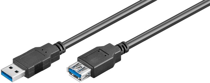 MicroConnect USB 3.0, A-A, 1m, M-F, Black - W124876803