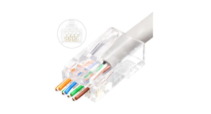 MicroConnect Unshielded Modular EZ, Plug RJ-45, 8P8C, CAT6, 50 Pcs - W124760075
