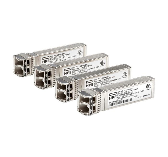 Hewlett Packard Enterprise 4 packs émetteur-récepteur HPE MSA SFP+, 8 Go, Fibre Channel, ondes courtes - W124547285