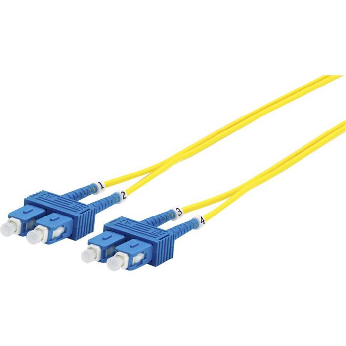 MicroConnect Optical Fibre Cable, SC-SC, Singlemode, Duplex, OS2 (Yellow), 10m - W125249942