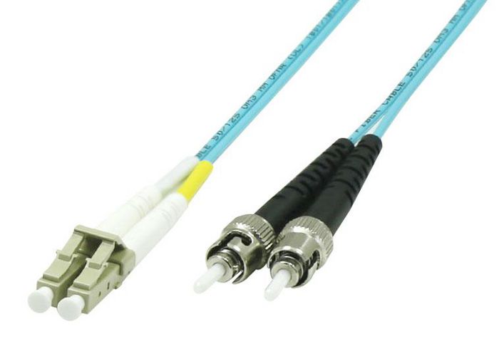 MicroConnect Optical Fibre Cable, LC-ST, Multimode, Duplex, OM3 (Aqua Blue), 1m - W124850095