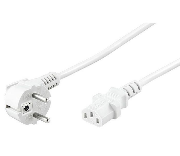 MicroConnect Power Cord 1.8m White IEC320 Angled Connector Schuko - W124968917