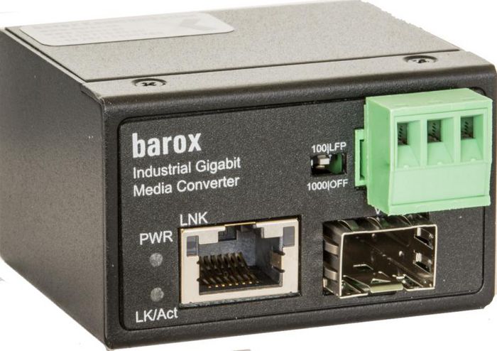 Barox Industrial media converter for 10/100/1000BaseTX and SFP - W125405769