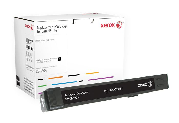 Xerox Black toner cartridge. Equivalent to HP CB380A. Compatible with HP Colour LaserJet CP6015 - W124397896