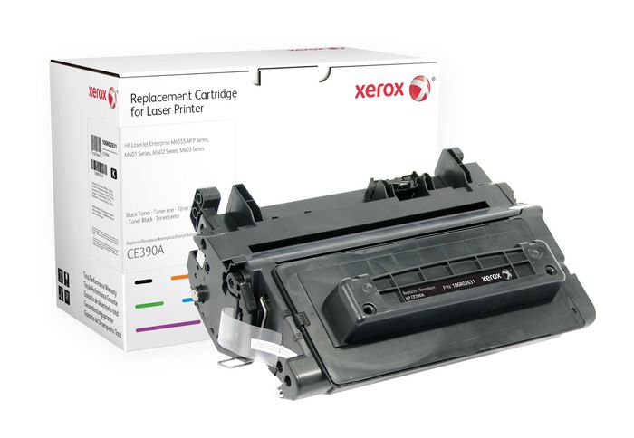 Xerox Black toner cartridge. Equivalent to HP CE390A. Compatible with HP LaserJet 600 M601, LaserJet 600 M602, LaserJet 600 M603, LaserJet M4555 MFP - W124797694